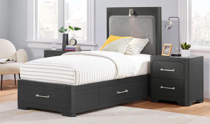 Twin Storage Bed in Black